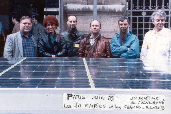 Photon III et son équipe, à Paris en 1989 (lors du Tour de Sol)